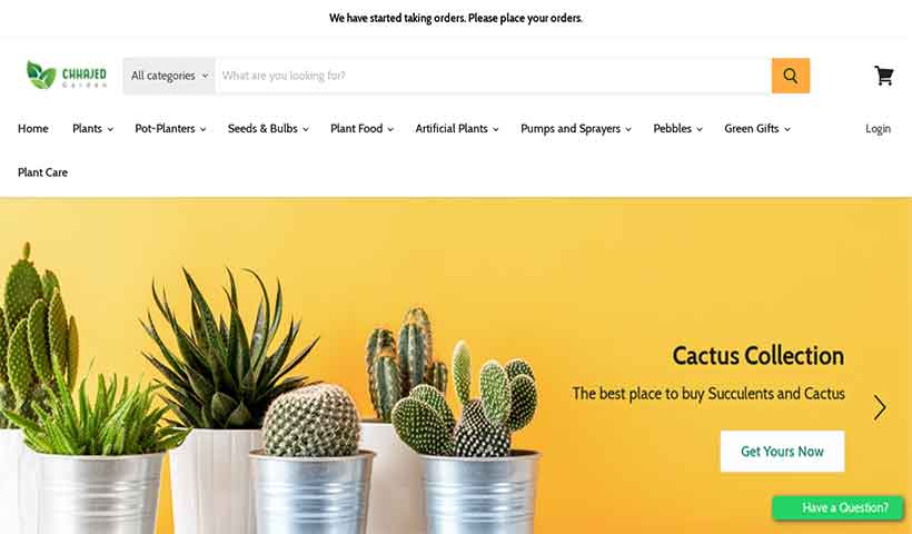 सजावटी पौधों की ऑनलाइन वेबसाइट Chhajedgarden